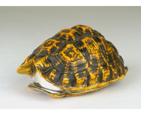 A rare George III silver mounted star tortoise Snuff Box, Edinburgh 1784, the carapace and plastron forming the base and flus