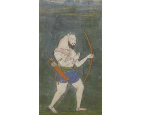 MUGHAL, NORTHERN INDIAprobably early 18th CenturyA hunter, possibly Hayagriva, the 'horse-necked' avatar of Vishnu with bow a