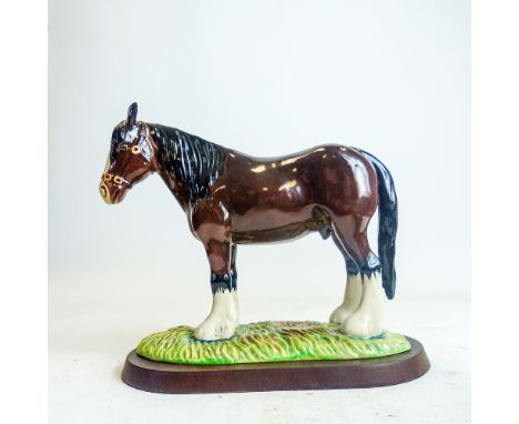 Royal Doulton model of a Shire Horse on grassy base, RDA26, from the sporting horse collection,h.20cm.