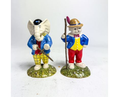 Royal Doulton Rupert Bear figures Pretending to be an outlaw RB2 and Robin Hood RB4. (2) 