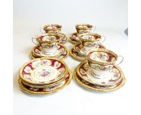 Royal Albert Lady Hamilton Tea set comprising 5 trios and 4 spare saucers/plates. (19) 