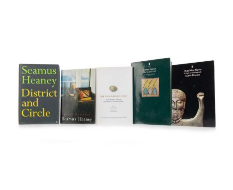 SEAMUS HEANEY, THREE SIGNED BOOKS, ALONG WITH TWO FURTHER BOOKS  comprising The Spirit Level, with dust jacket, The blackbird