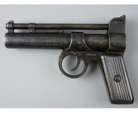 AIR PISTOL .177 Webley Junior, straight grip first series, no. J14679, last pre-war variation with short barrel, made 1929/38