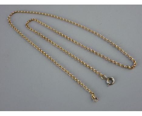 A BELIEVED NINE CARAT GOLD MUFF CHAIN, 6.2 grms