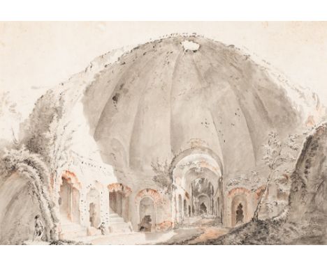 BRITISH SCHOOL (LATE 18th CENTURY) THE SERAPEUM, HADRIAN'S VILLA, TIVOLI pen &amp; ink with grey wash &amp; sanguine chalks 2
