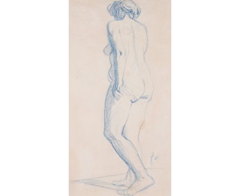 FELIX VALLOTTON (1865-1925) A SKETCH OF A NUDE LADY IN PROFILE initialled l.r. blue chalk 34.0 x 18.0cm / 13 1/2 x 7in Proven
