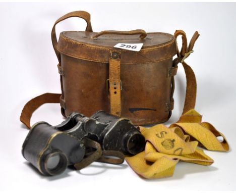 A pair of WWI military prismatic binoculars by JD Watts & Co, Prov. R T Neale.