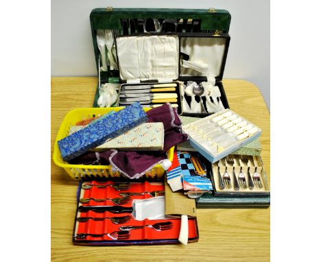 A quantity of mixed vintage cutlery.