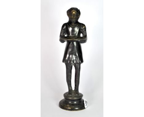 A bronze figure of a monkey holding a tray, H. 28cm.