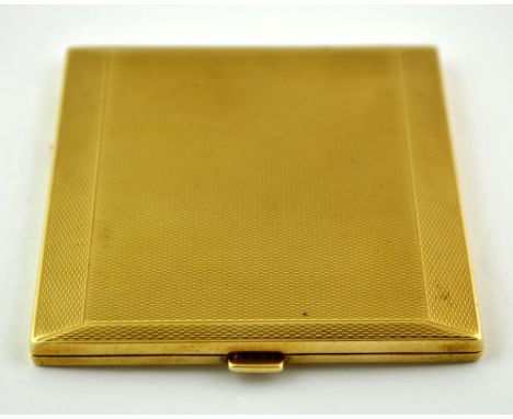 A 9ct gold Art Deco compact (85g approx including mirror), 7 x 7cm.