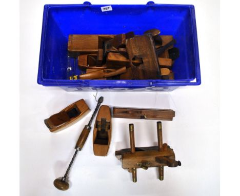 A quantity of early woodworking tools.