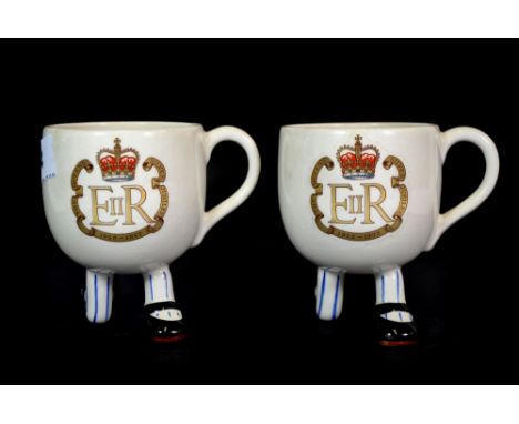 Two unusual Carltonware 1977 Silver Jubilee commemorative cups.
