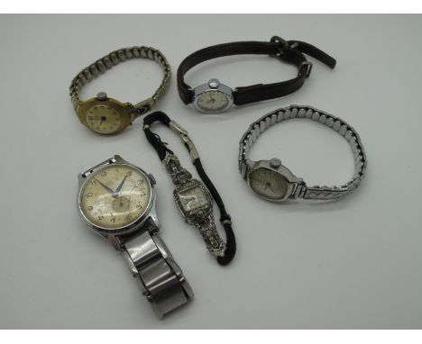 A Small Collection of Vintage Wristwatches, including Smiths Empire gent's wristwatch, together with three ladies wristwatche