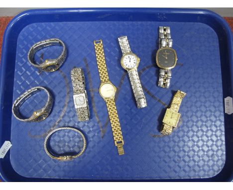 Assorted Ladies Wristwatches, including Raymond Weil (5368), Timex, Citizen, Accurist, gent's watch etc :- One Tray 