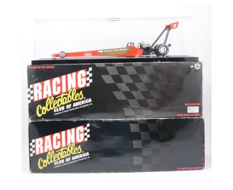 Club of America Racing Collectibles drag car models, 1:24 scale both cased and with original boxes, (2).