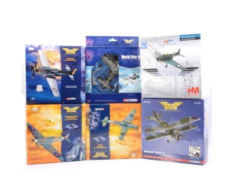 Corgi Toys The Aviation Archive 1:72 scale models, including 49202 Messerschmitt 109E JG 26 'Schlageter', 49002 Super-marine 