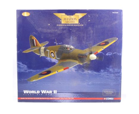 Corgi Toys The Aviation Archive model AA35504 World War II Flett Air ARM Hawker Sea Hurricane 1B, no.889 Sqn. Fleet Air Arm, 