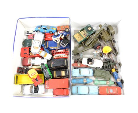 Diecast models cars and vehicles, including Tri-ang Spot-On Jaguar 3.4, Volvo 122, Bentley Saloon, other Dinky and Corgi mode