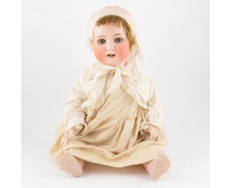 Heubach Koppelsdorf Germany bisque head doll, head stamp 300.9 with open mouth and sleeping eyes, composition body, with what