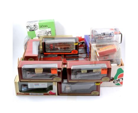 Exclusive First Edition EFE diecast model buses and trucks, 1:72 scale, all boxed, 60+.