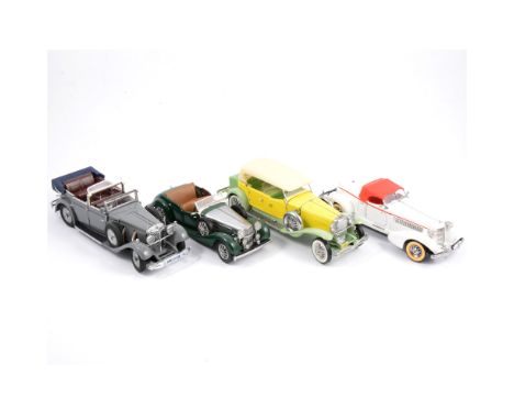 Franklin Mint model collection, 8 models to include Mercedes 770K, Alvis, Duesenger J, Auburn Boat-tail Speedster and others,