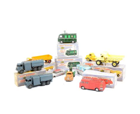 Dinky Toys diecast boxed and loose models, including 968 BBC TV Roving Eye Vehicle, 533 Leyland cement wagon, 965 Euclid rear