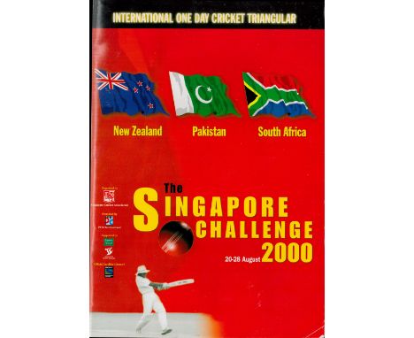 Signed by 7 players The Official programme for the International One Day Cricket Triangular Series, played in Singapore (Augu