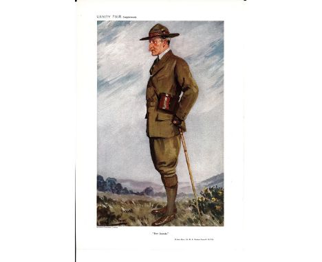 Vanity Fair print. Titled Boy Scouts. Dated 19/4/1911. Baden Powell. Approx size 14x12. Good condition. All autographs come w