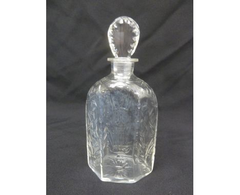 A 19th century cut glass hexagonal decanter with original drop stopper