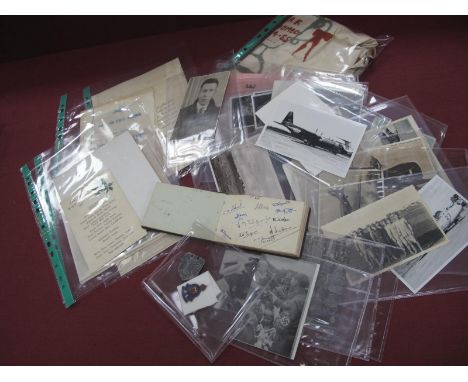 Post WWII Ephemera, Photographs Autograph Book and Sports Banner, relating to RAF Negombo. Also many WWII Aviation and Naval 