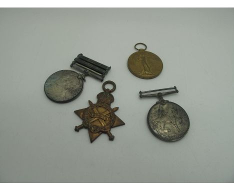 Edward VII Kings South Africa Medal, with two clasps and WWI Medal trio 1914-1915 Star, British War Medal and Victory Medal, 