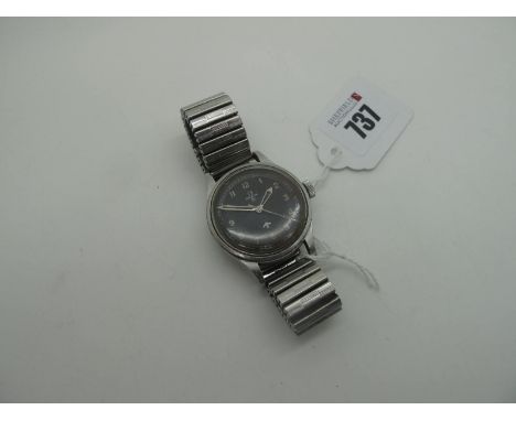 Royal Air Force Omega 'Fat Arrow' Pilots Wristwatch 1953, marked on rear of case, with broad arrow, 6645 101000 GB/542 5672/5