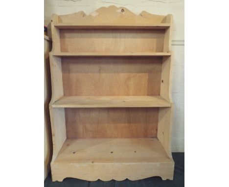 A Modern Pine Waterfall Four Shelf Open Bookcase.