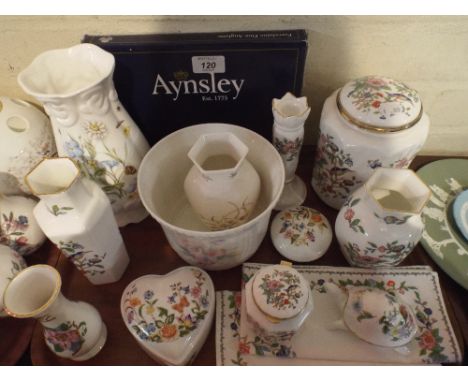 A Tray Containing Aynsley Pembroke and Little Sweet Heart Vases Trinket Boxes Plates Etc.