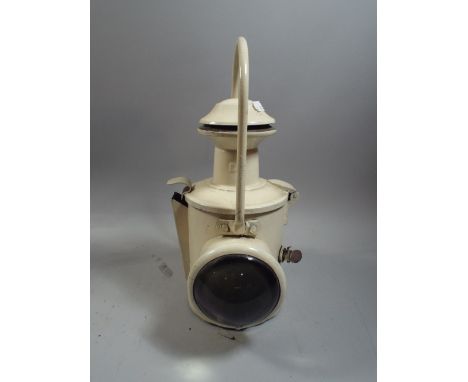 A White Painted British Rail Lamp.