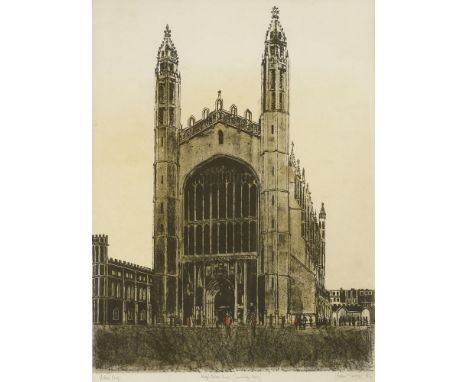 *Robert Tavener (1920-2004)'KINGS COLLEGE CHAPEL' from the 'Cambridge Series' Lithograph, signed in pencil and titled, artist
