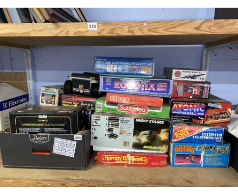 Shelf of boxed Children's games