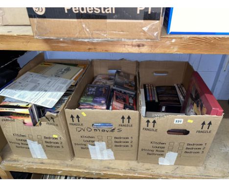 Shelf of DVDs, various