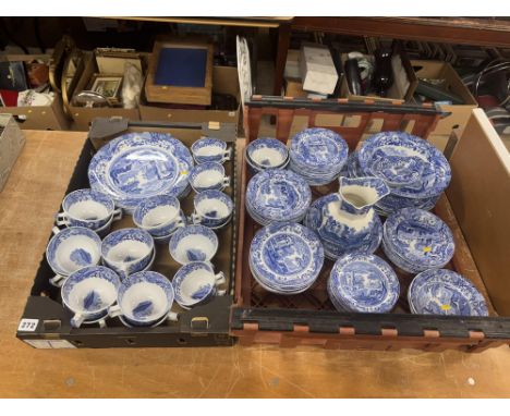 A large collection of Spode blue and white china