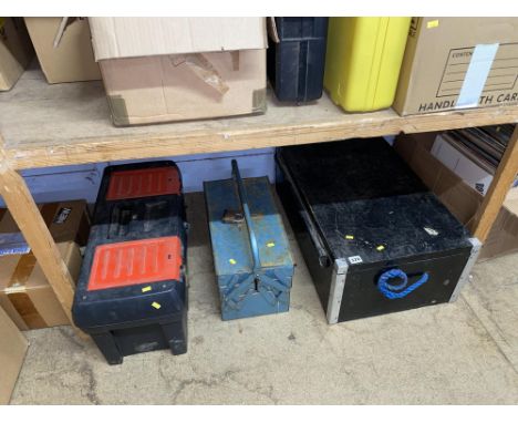 Three tool boxes and tools