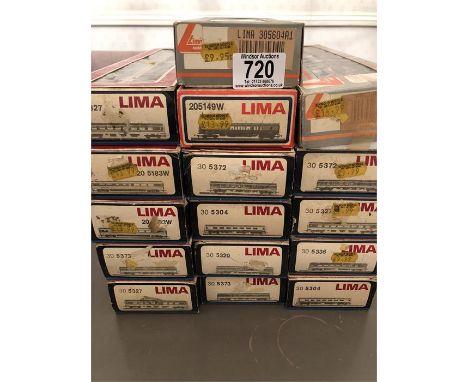 A selection of Lima rolling stock, sixteen boxes in total