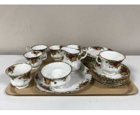 A twenty five piece Royal Albert Old Country Roses tea service 