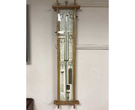 An Admiral Fitzroy's barometer in oak case