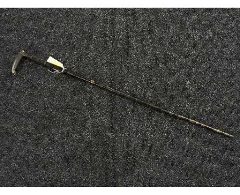 A bone handled whistling walking stick 