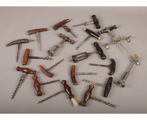 A box of vintage corkscrews, to include horn examples.  