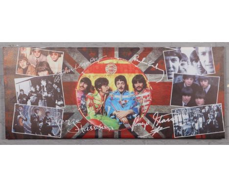 A Beatles box canvas print. Beatles through the ages. Provenance, Lathom Hall, Liverpool.  