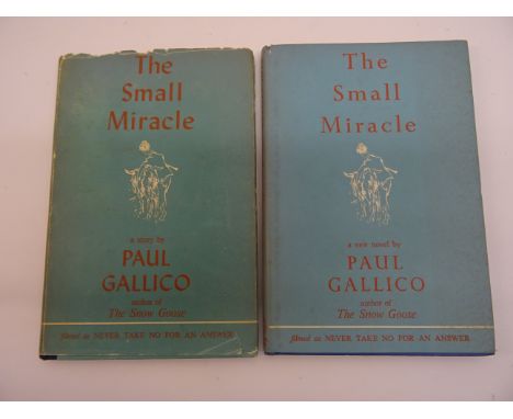 Paul Gallico "The Small Miracle", first edition, 1951 and a ninth edition of the same work. 