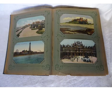 A vintage Postcard Album and contents of English and Continental topographical views etc. 