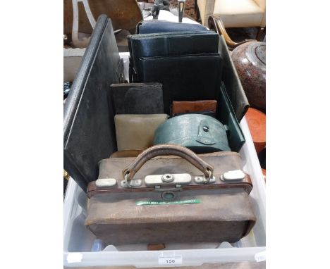 A COLLECTION OF VINTAGE LEATHER WRITING CASES and similar leather items