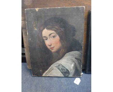 AN OIL ON CANVAS PORTRAIT in the style of Raphael 